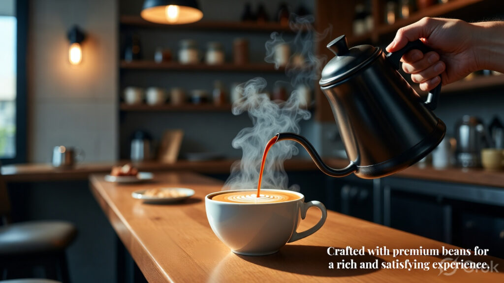 warm coffee in best popular cafe